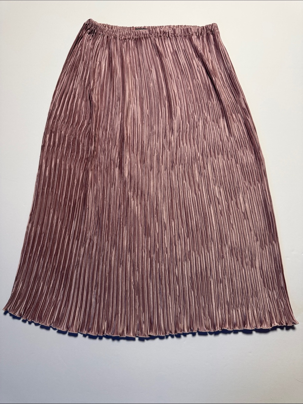 PIERRE LABICHE Vintage Women's Pleated Midi Skirt Dusty Rose Pink Stretchy 10